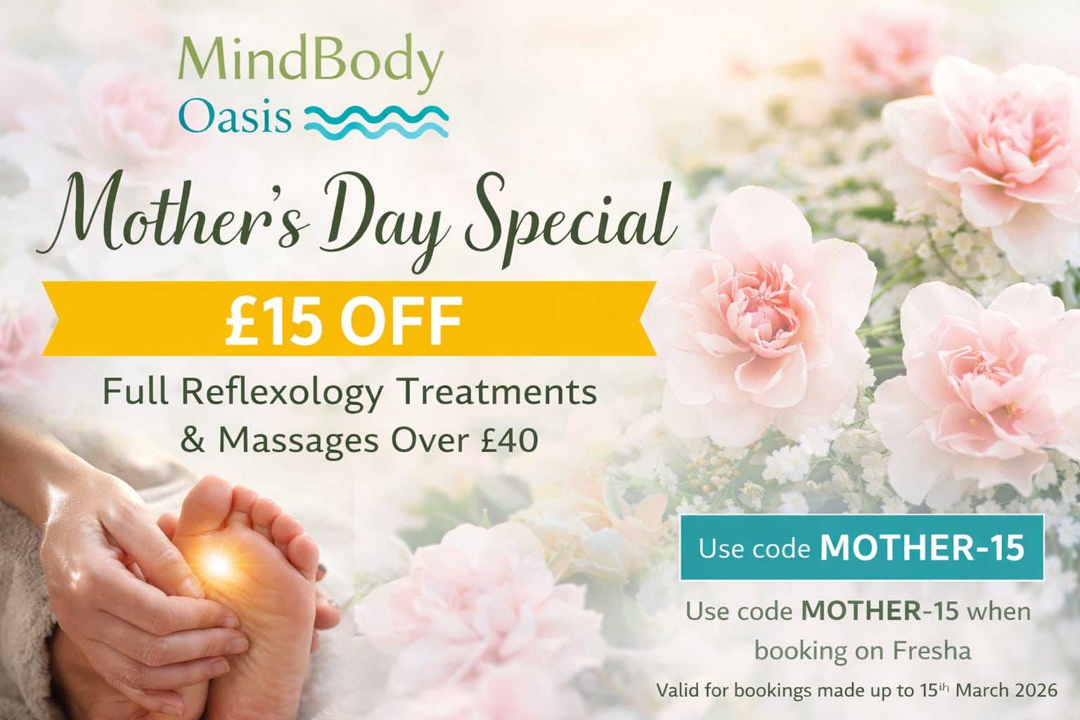 Mother's Day 2025 UK Reflexology - Massage Offer